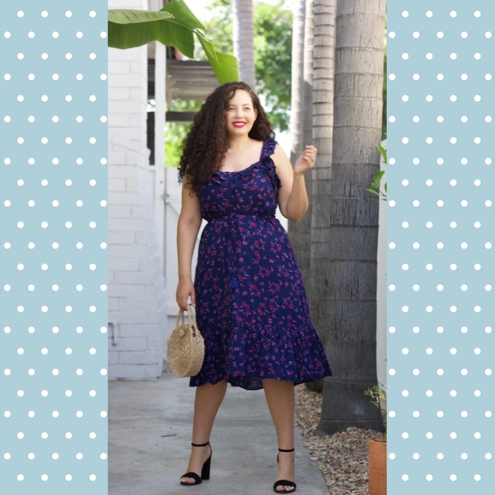 Sofia Jeans by Sofia Vergara Flutter Sleeve Midi Dress